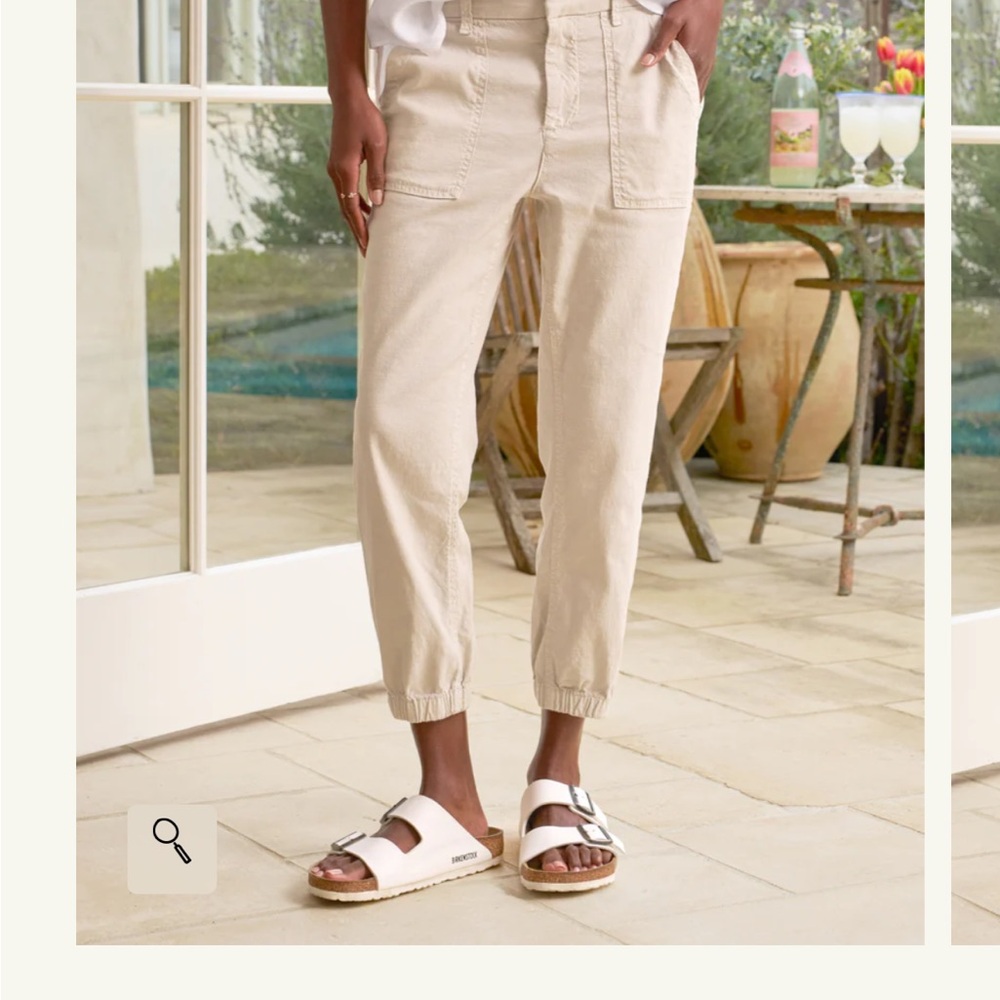 Frank and Eileen Jameson Utility linen jogger size 4 in beige
